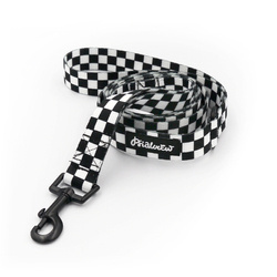 Dog Leash Checker width 2.5 cm, 1"  wide, black snap hook 6 cm