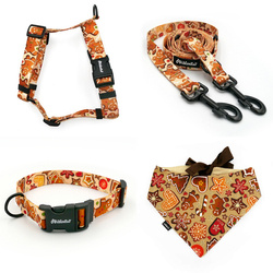 ACCESSORY KIT. Big dog. Cinnamon Gingerbread Psiakrew Series; Collar, Harness, Leash, Bandana