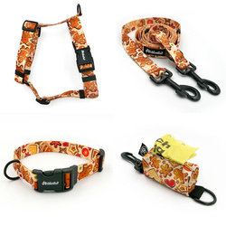 ACCESSORY KIT. Big dog. Cinnamon Gingerbread Psiakrew Series; Collar, Harness, Leash, Pouch