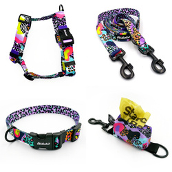 ACCESSORY KIT. Big dog. Crazy Leopard Psiakrew Series; Collar, Harness, Leash, Pouch