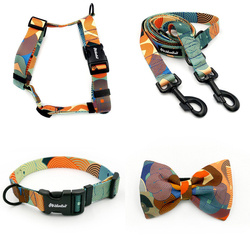 ACCESSORY KIT. Big dog. Geo Snake Psiakrew Series; Collar, Harness, Leash, Bow tie