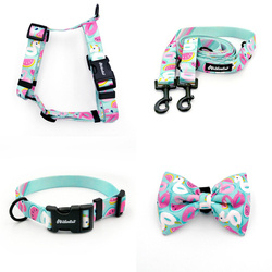 ACCESSORY KIT. Medium dog. Psiakrew Azure Pool Series; Collar, Harness, Leash, Bow tie