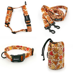 ACCESSORY KIT. Medium dog. Psiakrew Cinnamon Gingerbread Series; Collar, Harness, Leash, Sachet for dog treats