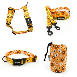 ACCESSORY KIT. Small dog. Busy Bees Psiakrew Series; Collar, Harness, Leash, Sachet for dog treats