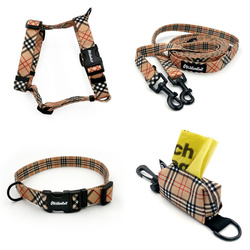 ACCESSORY KIT. Small dog. Dogberry Psiakrew Series; Collar, Harness, Leash, Pouch
