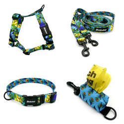 ACCESSORY KIT. Small dog. Peacock's Eye Psiakrew Series; Collar, Harness, Leash, Pouch
