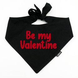 Bandana BE MY VALENTINE Psiakrew, personalized tied handkerchief, black bandana scarf