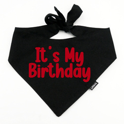 Bandana IT'S MY BIRTHDAY Psiakrew, personalized tied handkerchief, black bandana scarf