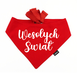 Bandana for Dog Wesołych Świąt Psiakrew, personalized tied handkerchief, pink bandana scarf