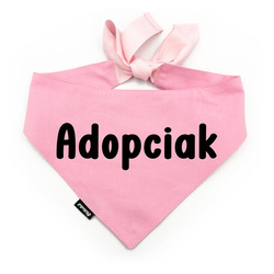 Dog Bandana Adopciak Psiakrew, personalized tied handkerchief, pink bandana scarf