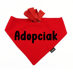 Dog Bandana Adopciak Psiakrew, personalized tied handkerchief, red bandana scarf