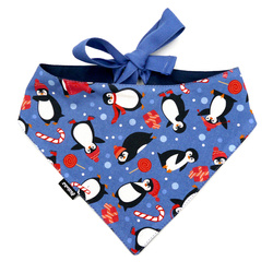 Dog Bandana Penguin Winter Psiakrew handkerchief style to tie around your pet’s neck