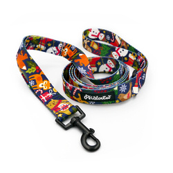 Dog Leash Winter is Coming Psiakrew width 2.5 cm, 1"  wide, black snap hook 6 cm