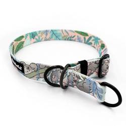 Half-choke collar- Koala Bear, 2.5 cm wide, medium and big dogs, black extras