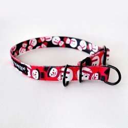 Half-choke collar Snowman, 2 cm wide, for small dogs, black extras