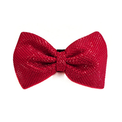 Red disco party bow tie for a dog; carnival New Year's Eve decorative bow Psiakrew