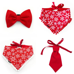 Set of Christmas Accessories Gift for a Dog, bow tie, tie, bandanas Psiakrew