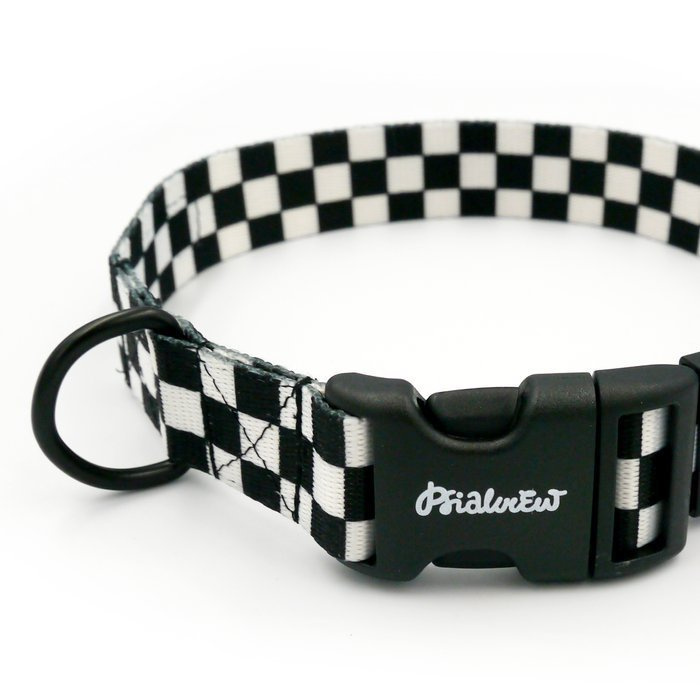 Black and white checkered dog outlet collar