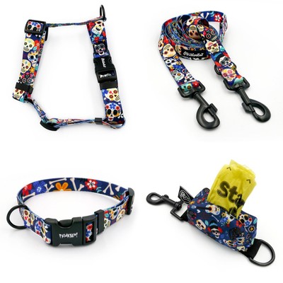 ACCESSORY KIT. Big dog. Día de los Muertos Psiakrew Series; Collar, Harness, Leash, Pouch