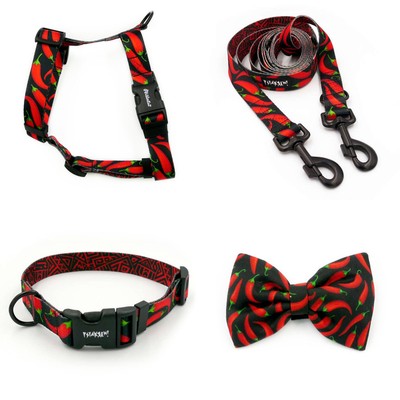 ACCESSORY KIT. Big dog. Red Hot Chili Psiakrew Series; Collar, Harness, Leash, Bow Tie