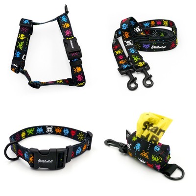 ACCESSORY KIT. Medium dog. Psiakrew Invaders Series; Collar, Harness, Leash, Pouch