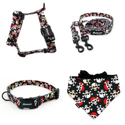 ACCESSORY KIT. Small dog. Pirates Psiakrew Series; Collar, Harness, Leash, Bandana