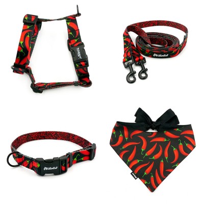 ACCESSORY KIT. Small dog. Red Hot Chili Psiakrew Series; Collar, Harness, Bandana