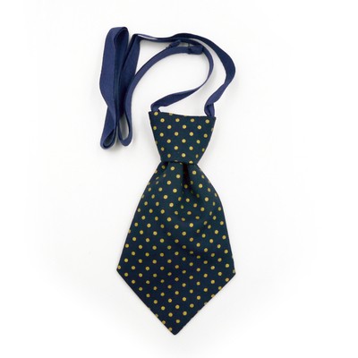 Christmas tie for a dog, dark blue with golden polka dots Psiakrew