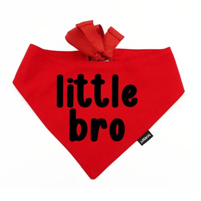 Dog Bandana LITTLE BRO Psiakrew, personalized tied handkerchief, red bandana scarf