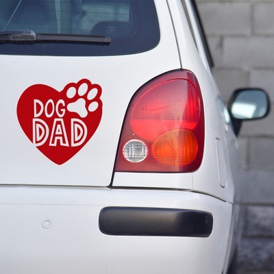 Dog Dad Psiakrew Bumper Rear Window Vehicle Car Sticker Red