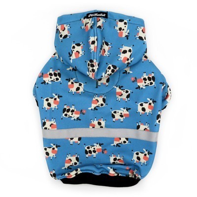 Dog Hoodie Spotted Cow Psiakrew, reflective inserts, cow print