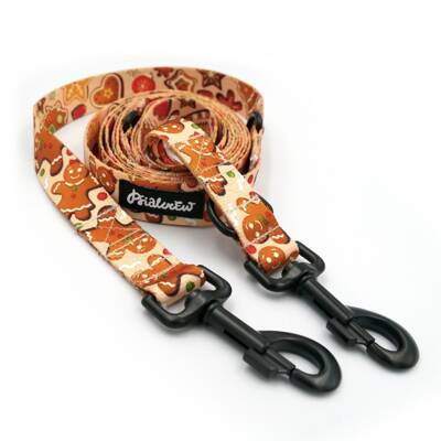 Dog Leash Cinnamon Gingerbread Psiakrew snap hook black 8cm