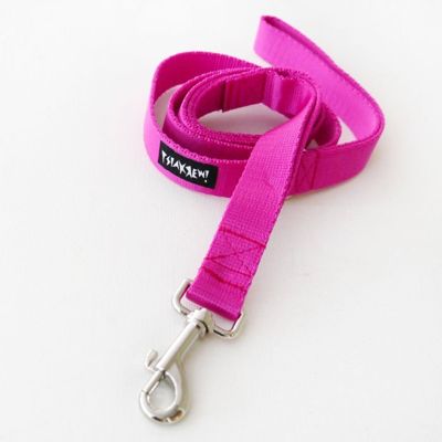 Dog Leash Pink width 2.5 cm, 1"  wide, snap hook glossy nickel 7cm