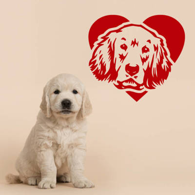 Golden Retriever Love Dog wall decal Psiakrew