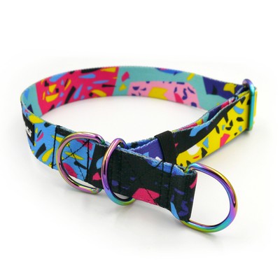 Half-choke collar Terrazzo, 3 cm wide, medium and big dogs,  holo extras