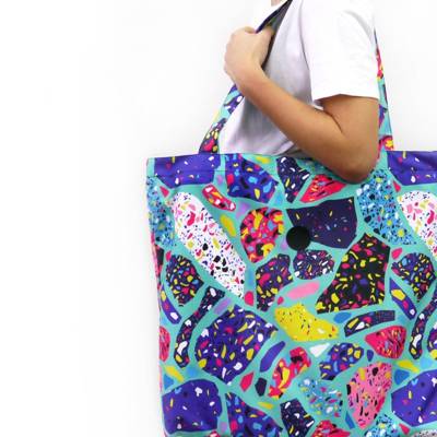 Large Shoulder Bag Terrazzo Psiakrew, voluminous colorful bag 