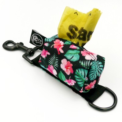 Pouch for poop bags Tropical Monstera Psiakrew