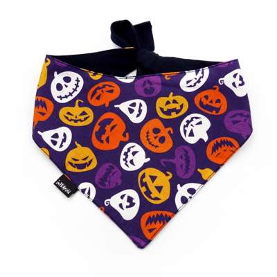 Premium Dog Bandana Terrible Pumpkin, Halloween handkerchief style to tie around your pet’s neck