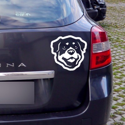 Rottweiler Psiakrew dog car sticker for dark car bodies