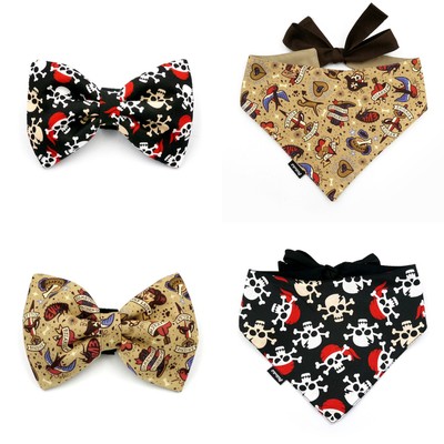 Set of Halloween Accessories for a Dog, bow tie, bandana, Pirates, Dog Tattoo Psiakrew