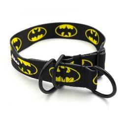 Batdog- Half-Clamp-Halsband, 4 cm breit, für größere Hunde, schwarze Beschläge