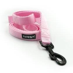 Dog Leash light pink width 2.5 cm, 1"  wide, black snap hook 8cm