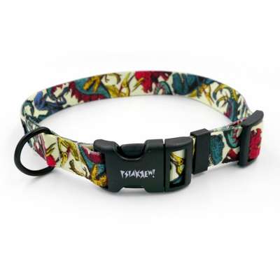 Dog Collar Psiakrew Jurassic Bark 2.5 cm, 1"  wide, black extras