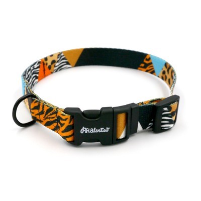 Dog Collar Psiakrew Wild Animals 2.5 cm, 1"  wide, black extras