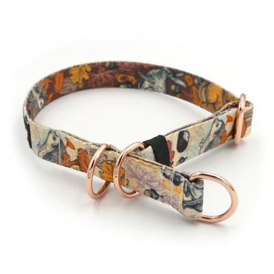 Half-Choke-Halsband Forest Treasures, 2 cm breit, für kleine Hunde, goldene Accessoires