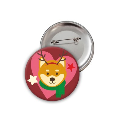 Hund Shiba-inu Weihnachtsabzeichen Psiakrew Button Badzyk 25mm