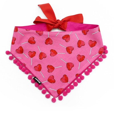 Hundehalstuch zum Valentinstag Lollipops Psiakrew gebundenes Taschentuch, Schal
