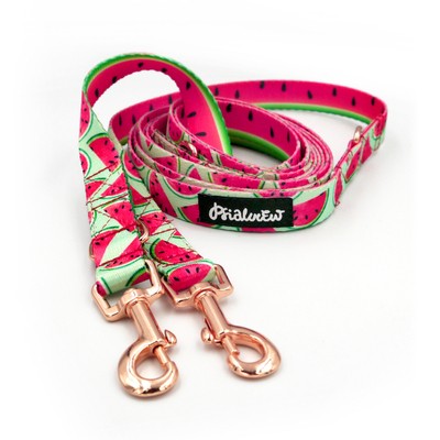 Hundeleine Watermelon Psiakrew Breite 2 cm, Roségold Karabinerhaken 6 cm