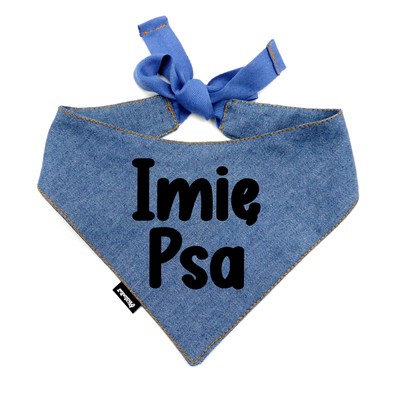 Psiakrew Denim Bandana mit dem Namen des Hundes