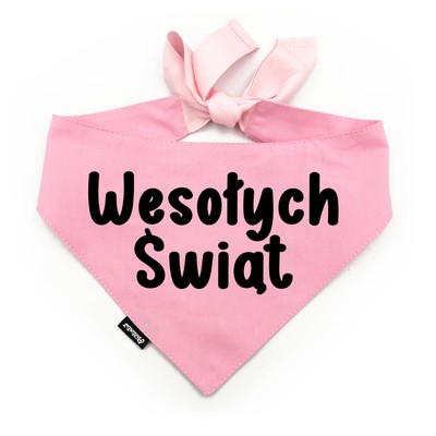 Rosa Bandana mit schwarze Aufschrift „Wesołych Świąt“ Psiakrew